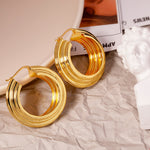 Lava Stripe Gold Earrings