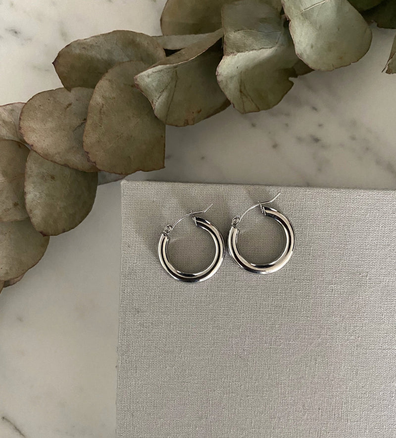 Alora Silver Hoop Earrings